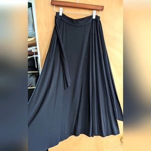Amour Vert Black Midi Wrap Skirt